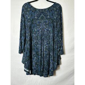Roaman's BOHO Paisley Stretchy Women's Long Sleeve Tunic Plus Size 18/20